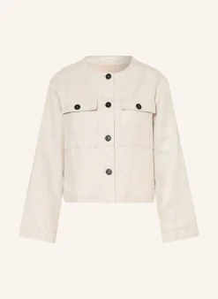 Leinenjacke mit Glitzergarn