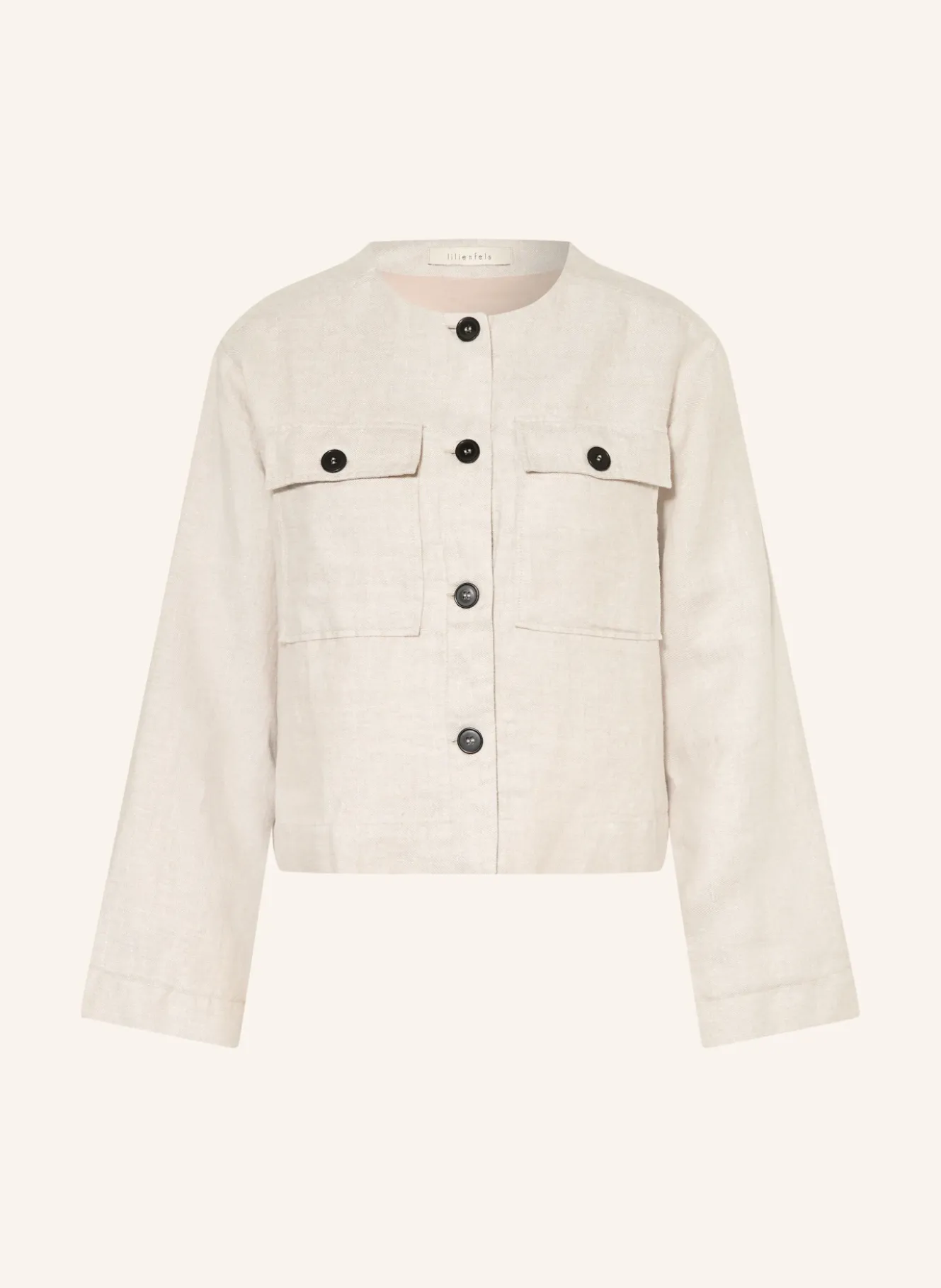 Leinenjacke mit Glitzergarn