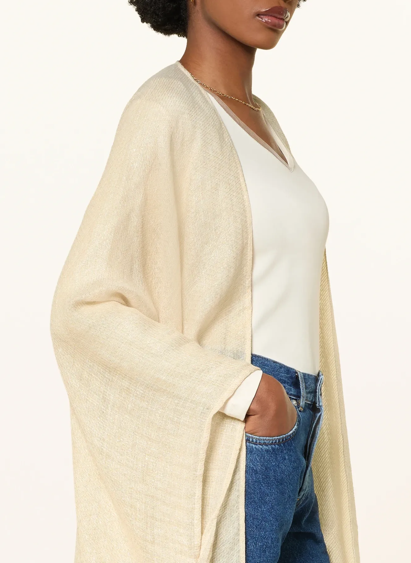 Leinenkaftan mit Glitzergarn