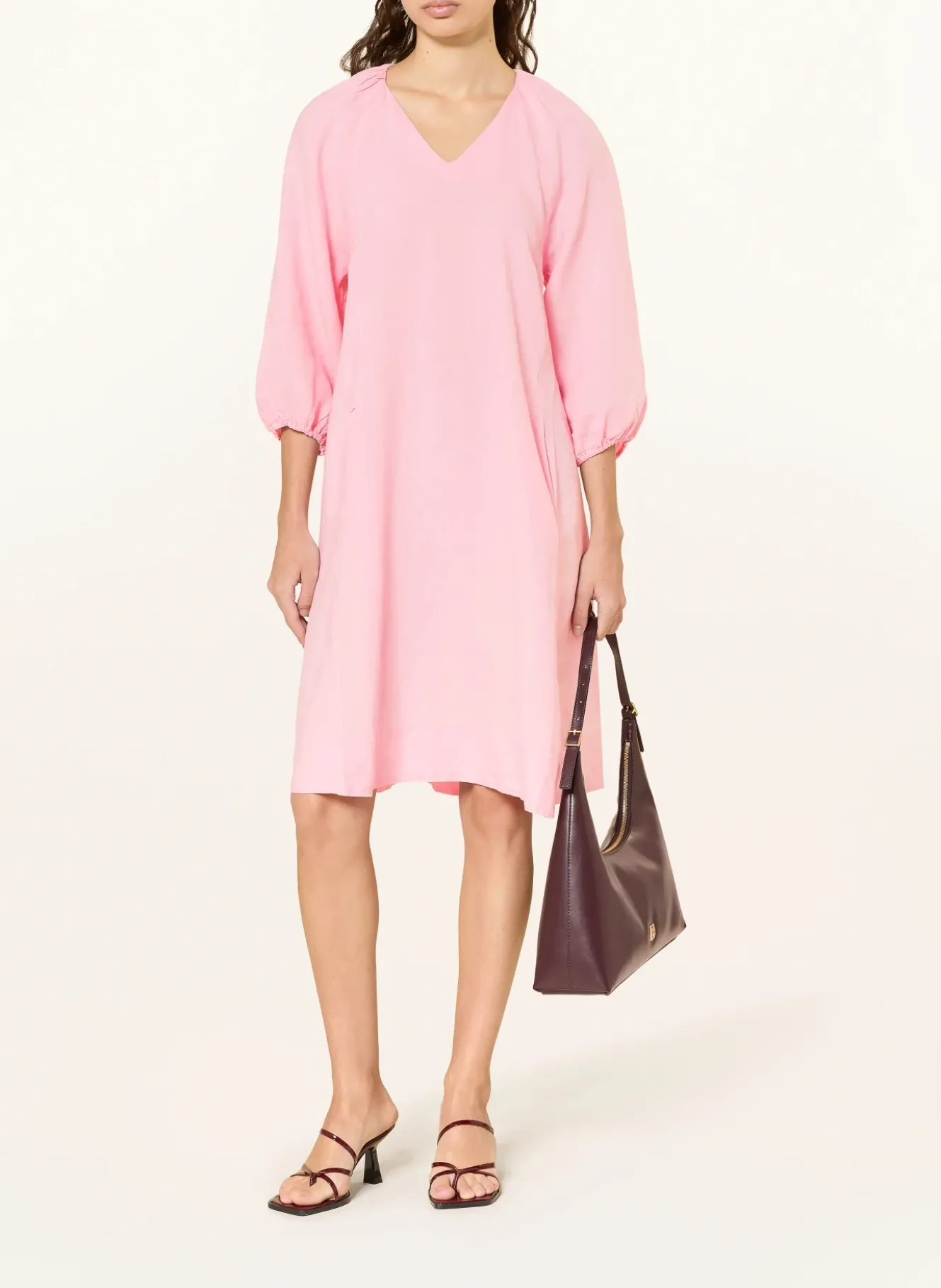 Leinenkleid mit 3/4-Arm