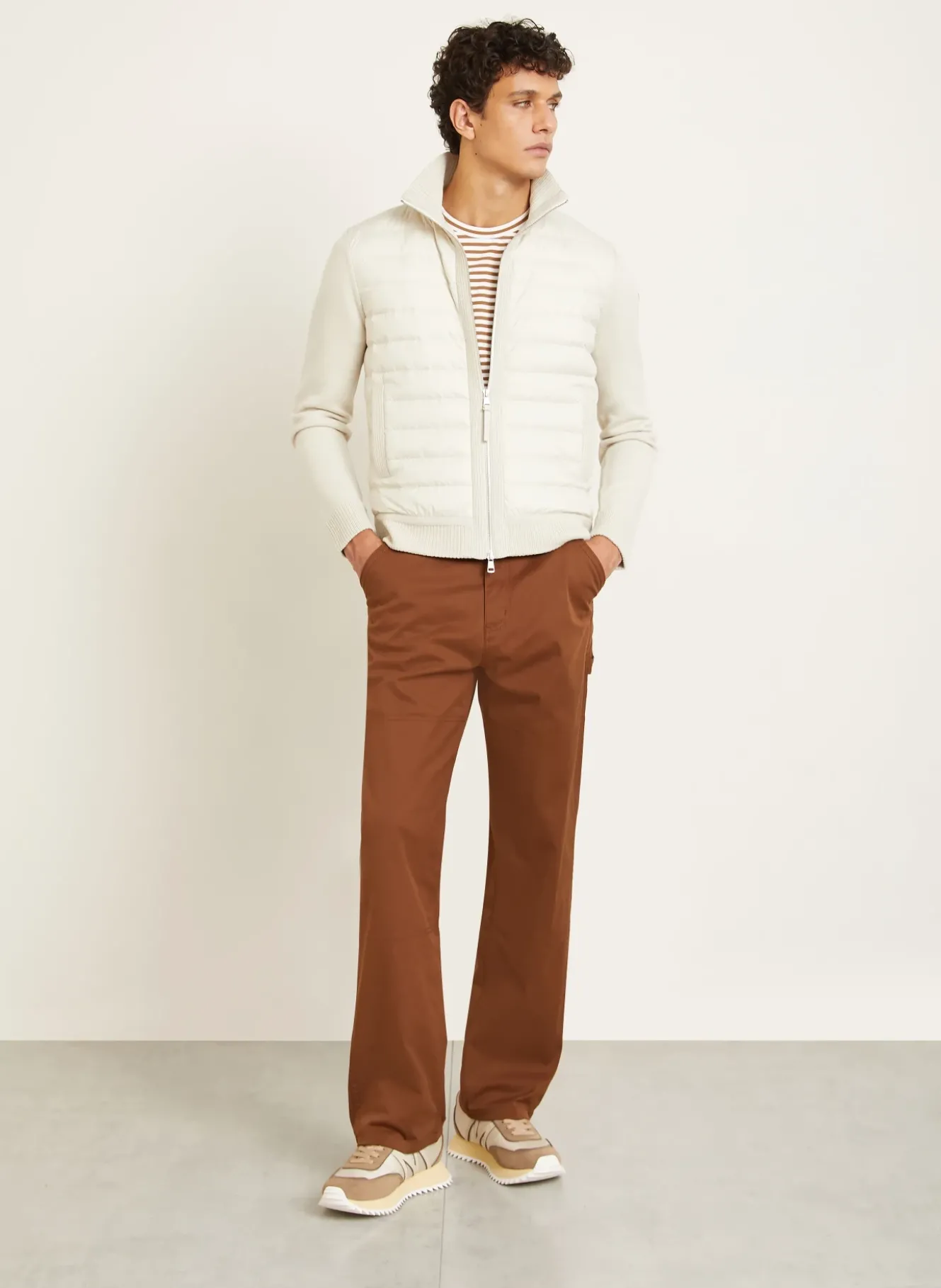 Lightweight-Daunenjacke im Materialmix