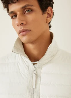 Lightweight-Daunenjacke im Materialmix