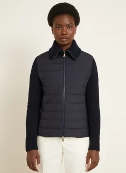 Lightweight-Daunenjacke im Materialmix