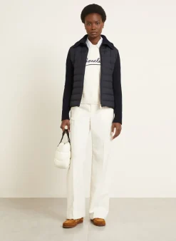 Lightweight-Daunenjacke im Materialmix