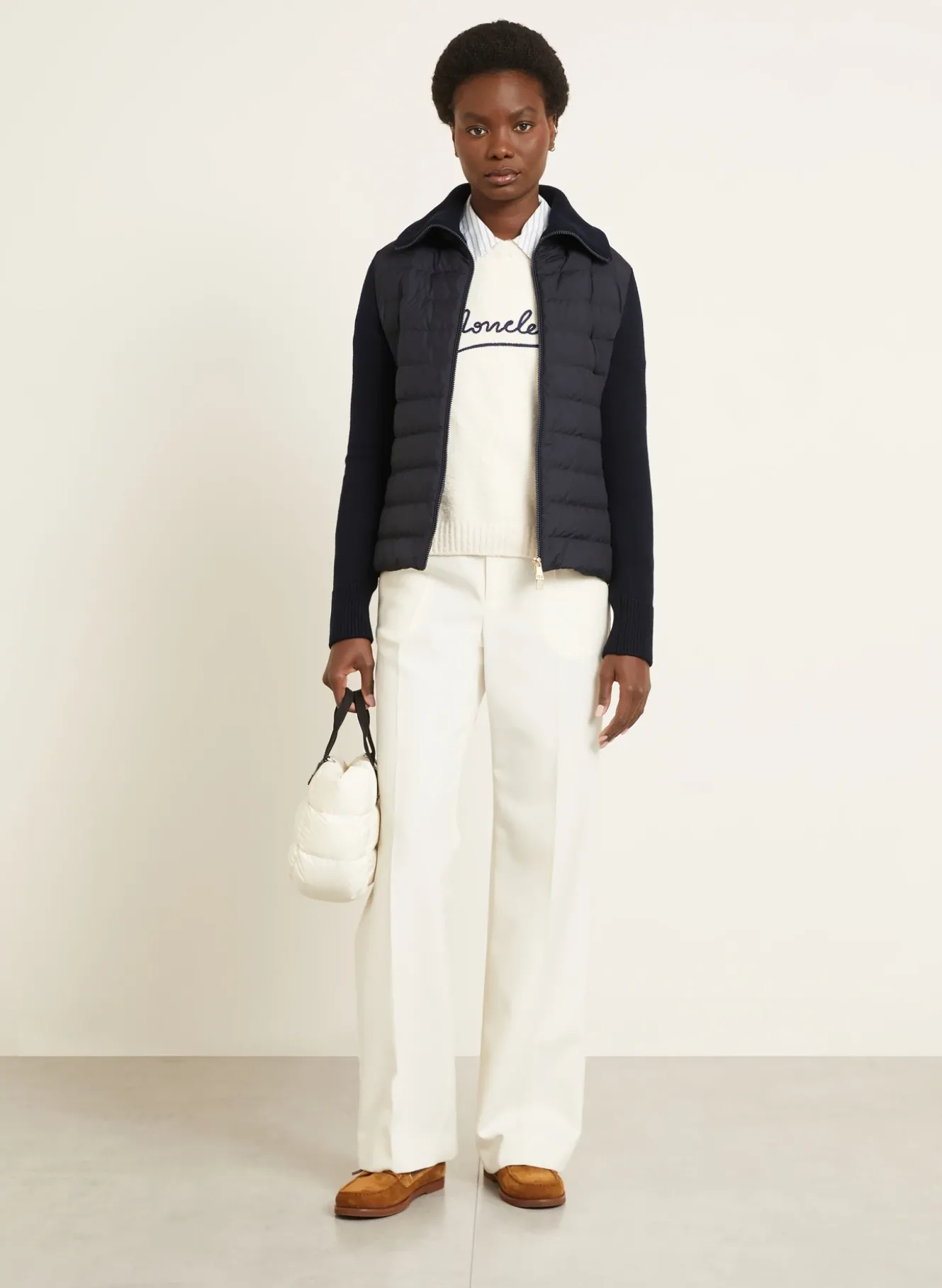 Lightweight-Daunenjacke im Materialmix