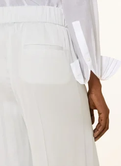 Marlenehose aus Satin und mit Schmucksteinen