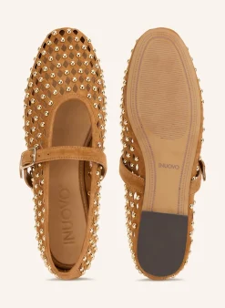 Mary-Jane-Ballerinas mit Nieten
