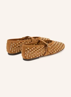 Mary-Jane-Ballerinas mit Nieten