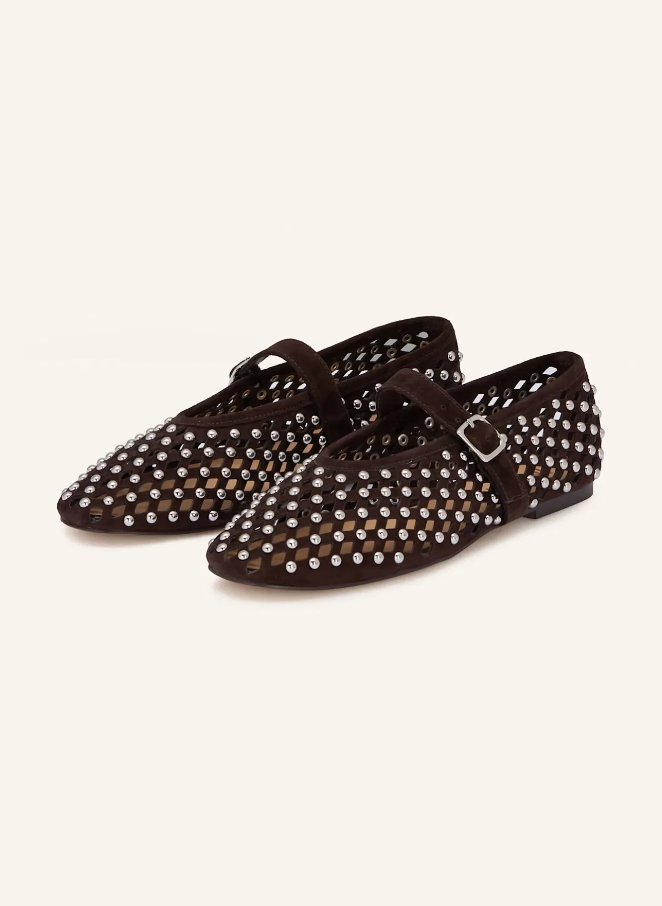 Mary-Jane-Ballerinas mit Nieten