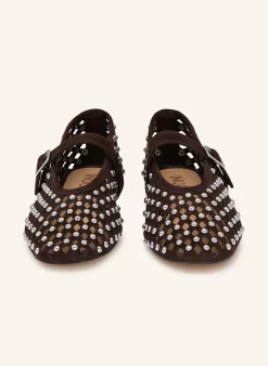 Mary-Jane-Ballerinas mit Nieten