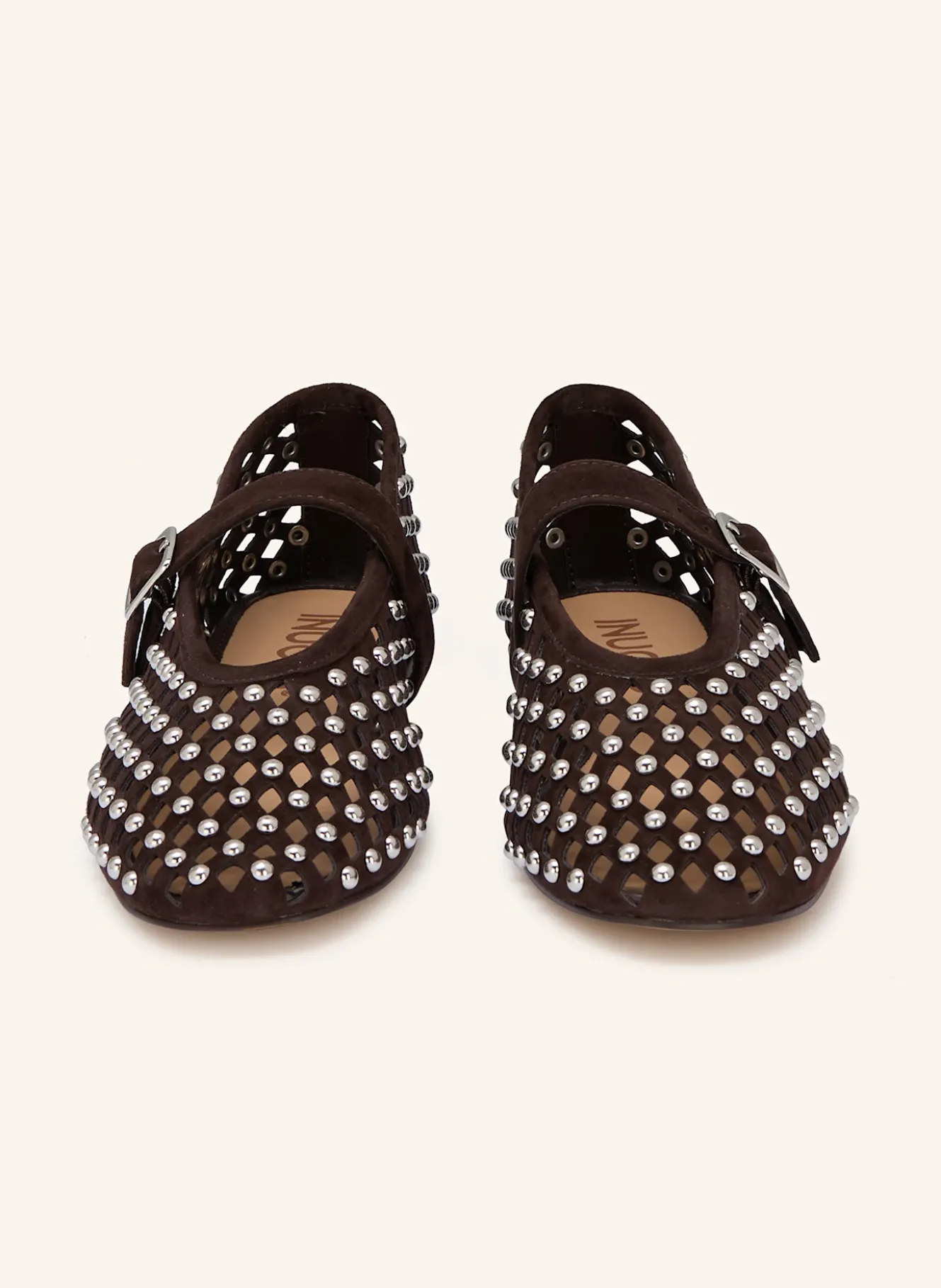 Mary-Jane-Ballerinas mit Nieten