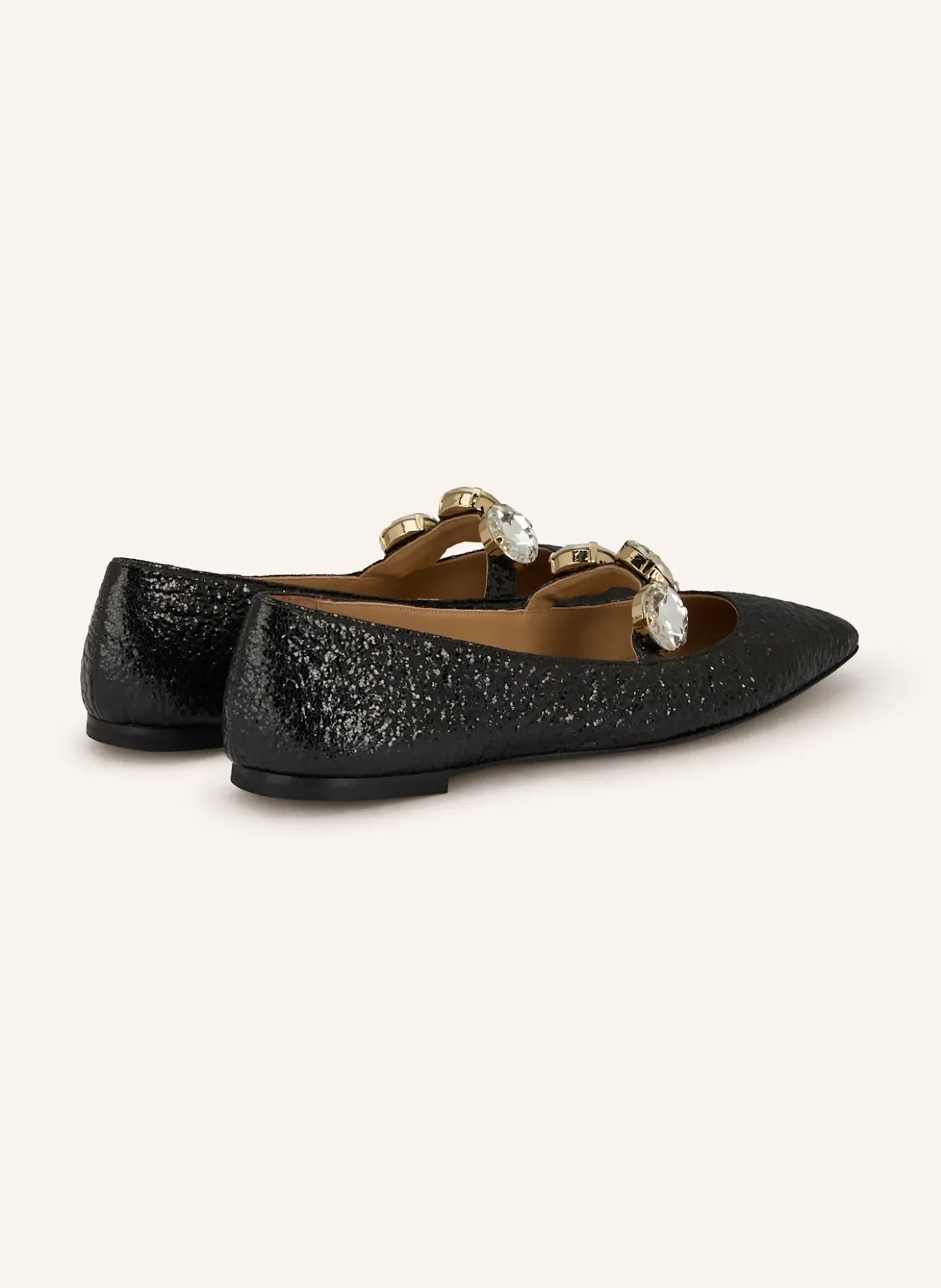 Mary-Jane-Ballerinas mit Schmucksteinen