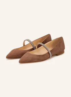 Mary-Jane-Ballerinas mit Schmuckperlen