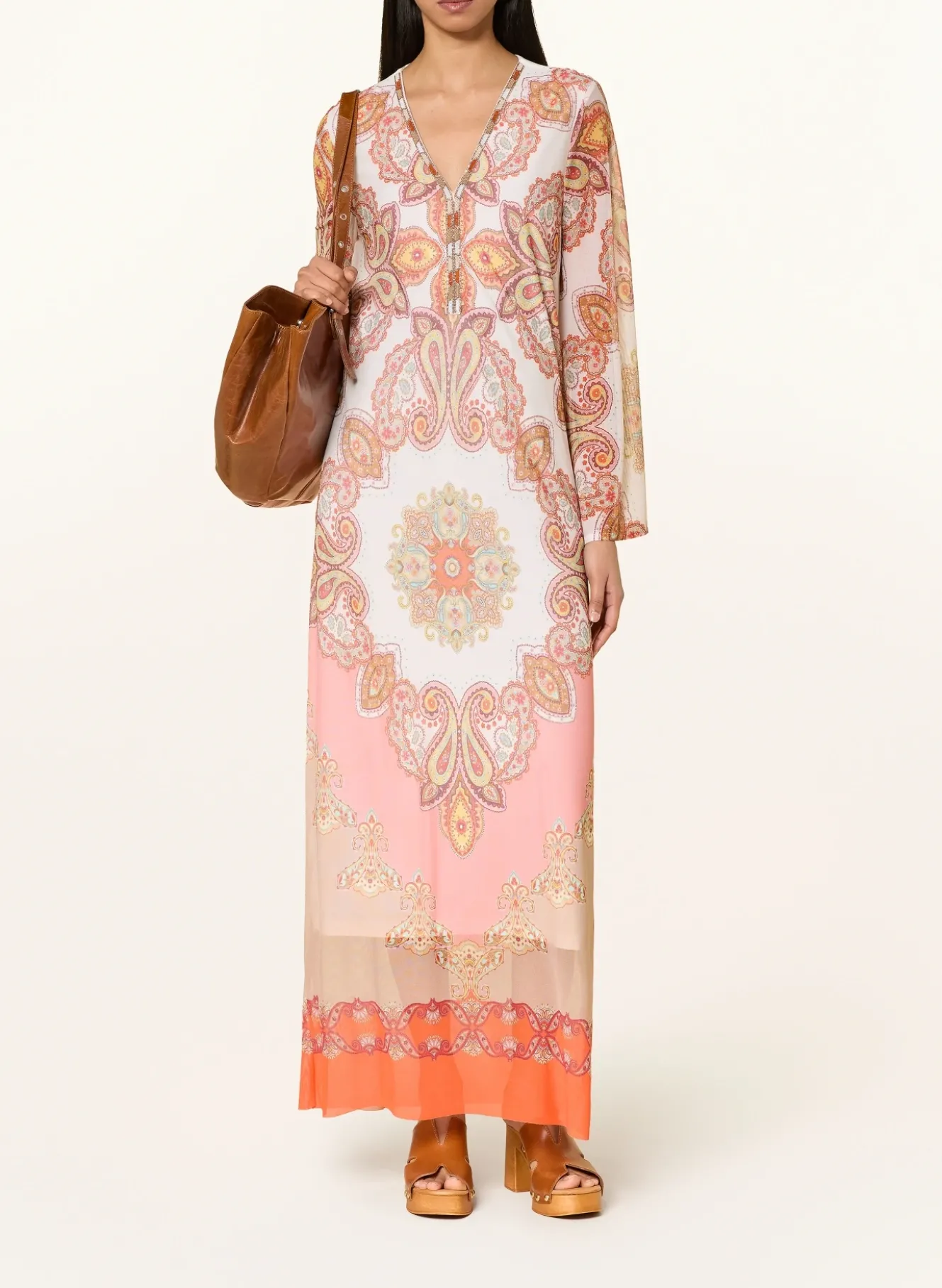 Mesh-Kleid mit Schmucksteinen