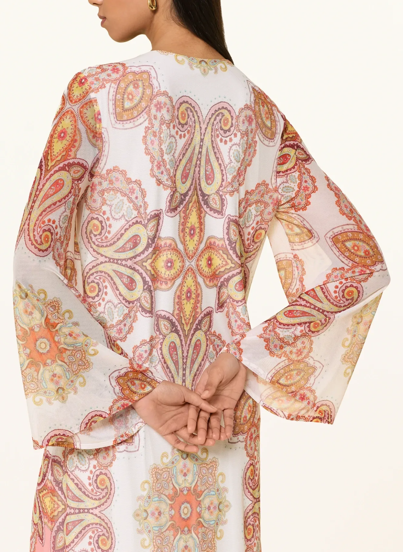 Mesh-Kleid mit Schmucksteinen