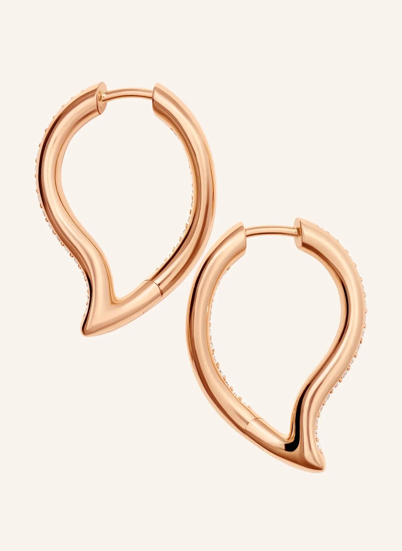 Ohrhänger OHRHÄNGER SIGNATURE HOOP TWISTED DROP MIT DIAMOND PAVÉ 18K Roségold