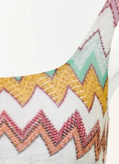 One-Shoulder-Bikini mit Glitzergarn