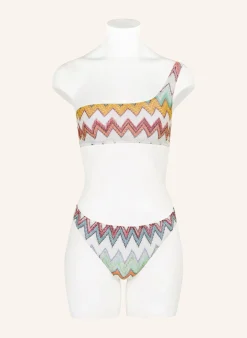 One-Shoulder-Bikini mit Glitzergarn