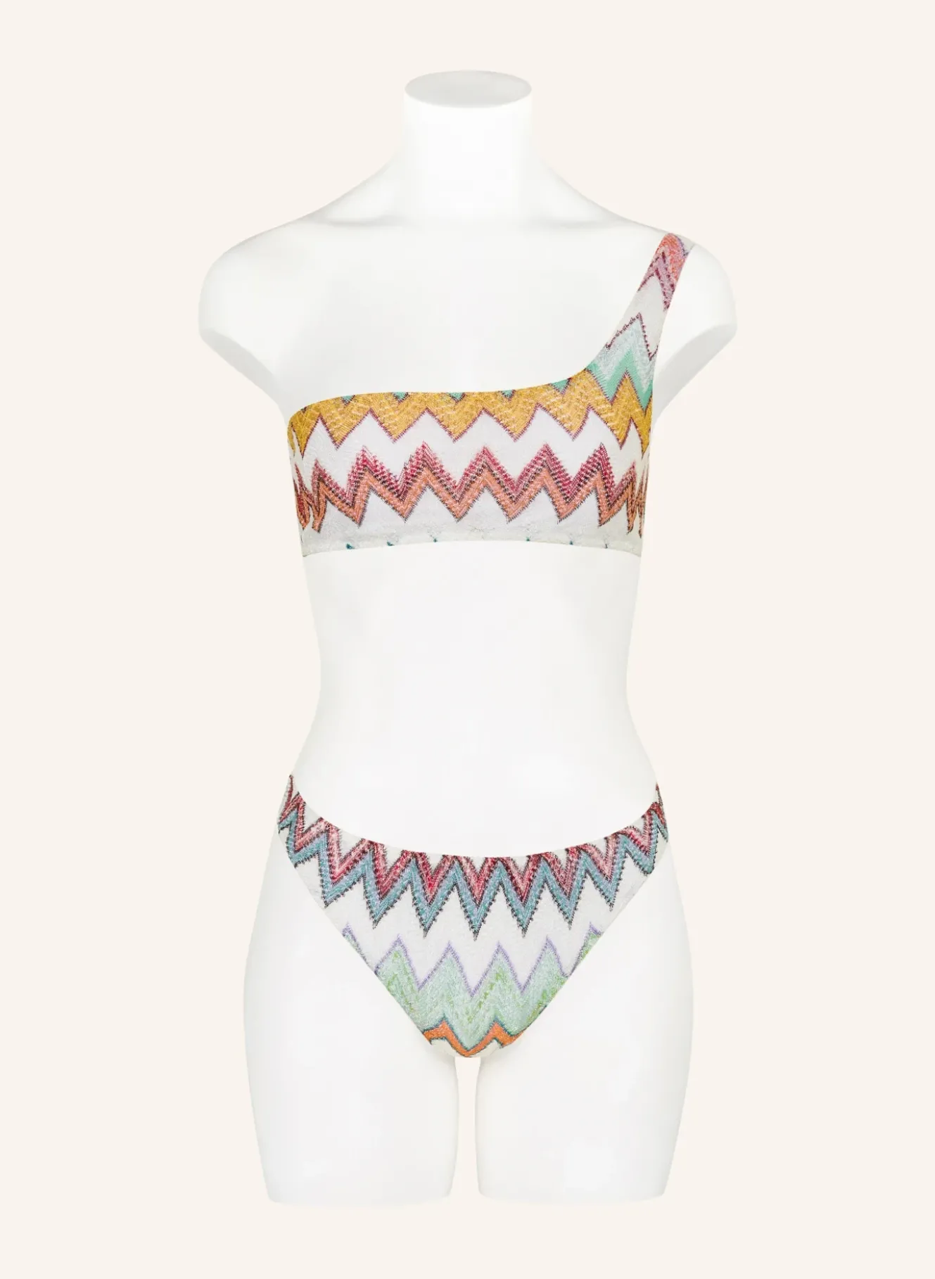 One-Shoulder-Bikini mit Glitzergarn