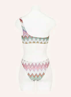 One-Shoulder-Bikini mit Glitzergarn