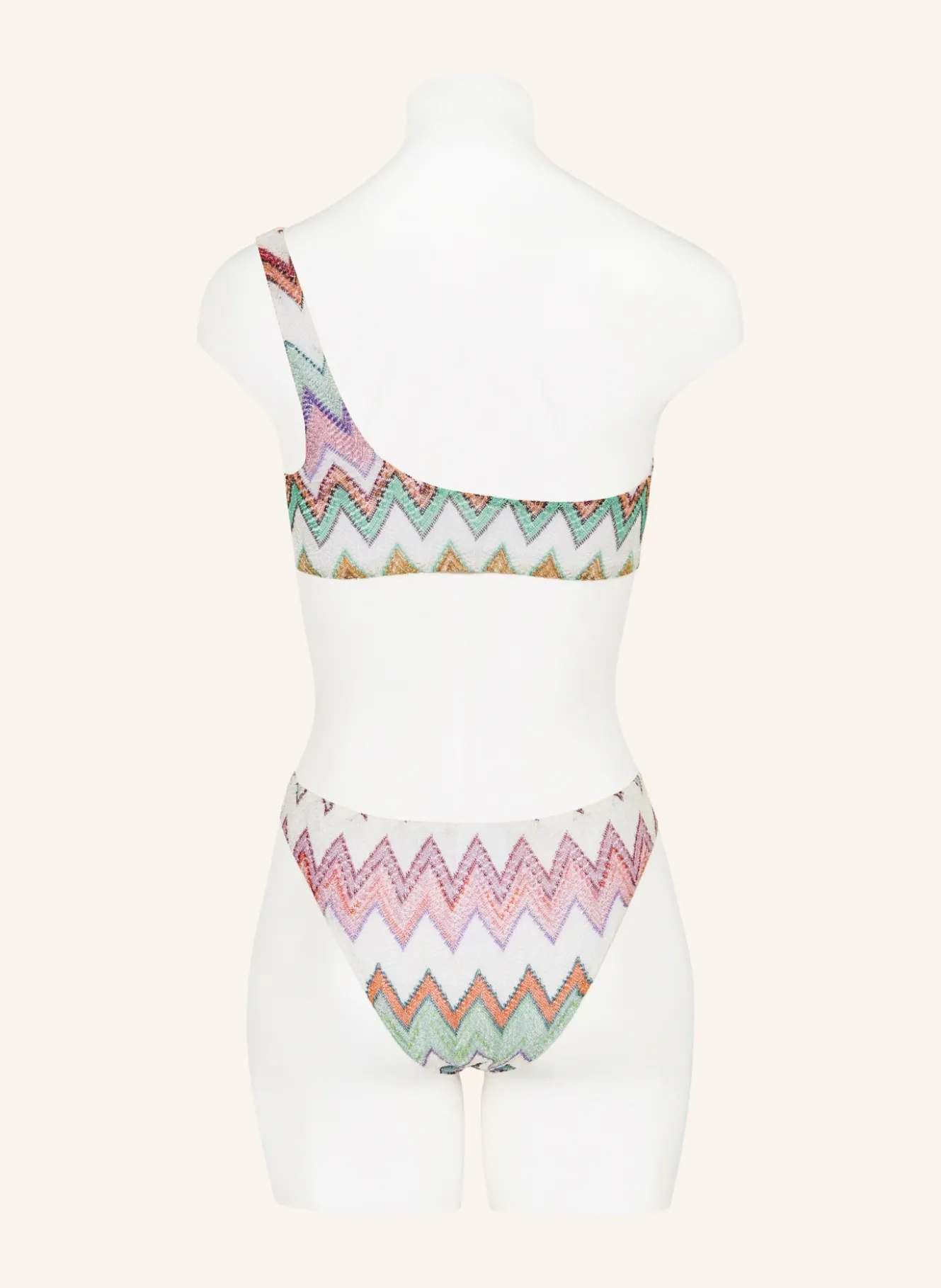 One-Shoulder-Bikini mit Glitzergarn