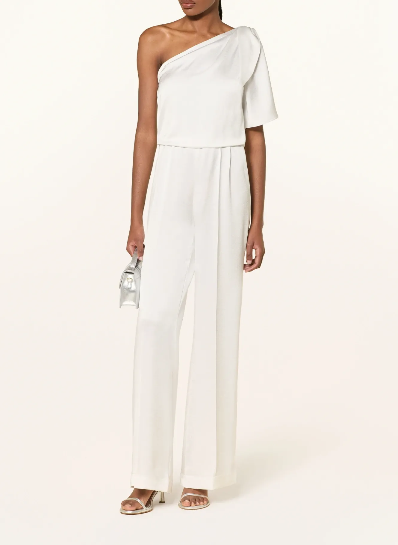 One-Shoulder-Jumpsuit aus Satin
