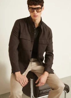 Overjacket aus Leinen