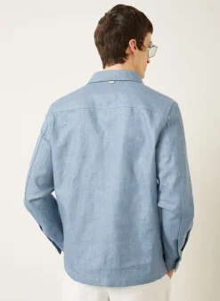 Overjacket aus Leinen in Jeansoptik