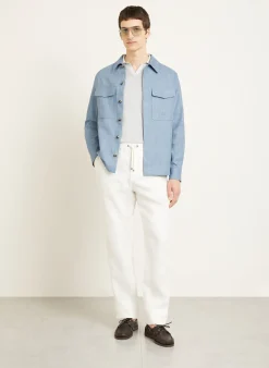 Overjacket aus Leinen in Jeansoptik
