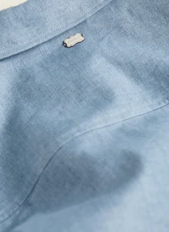 Overjacket aus Leinen in Jeansoptik