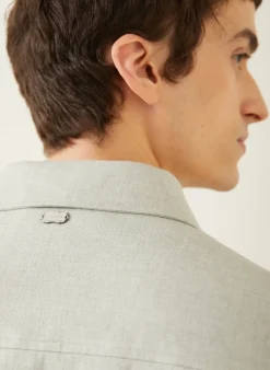 Overjacket aus Leinen in Jeansoptik