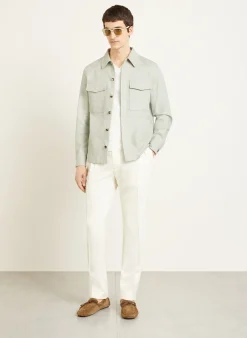 Overjacket aus Leinen in Jeansoptik