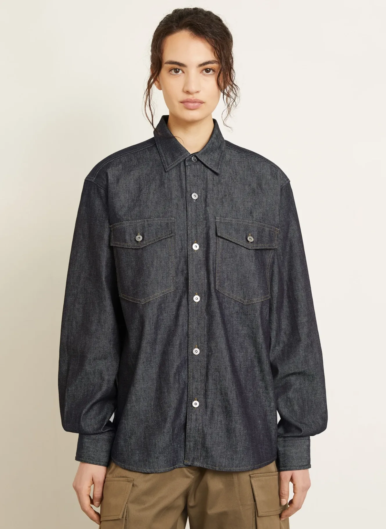 Oversized-Jeansbluse