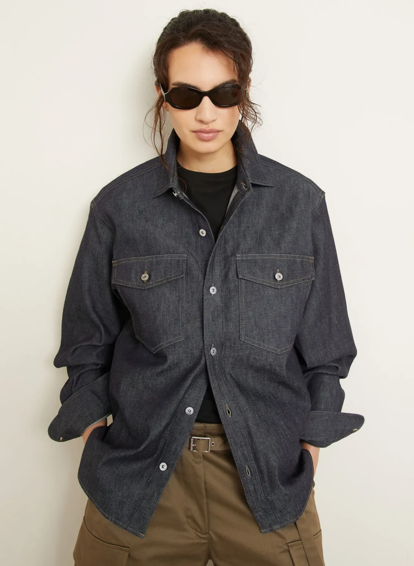 Oversized-Jeansbluse