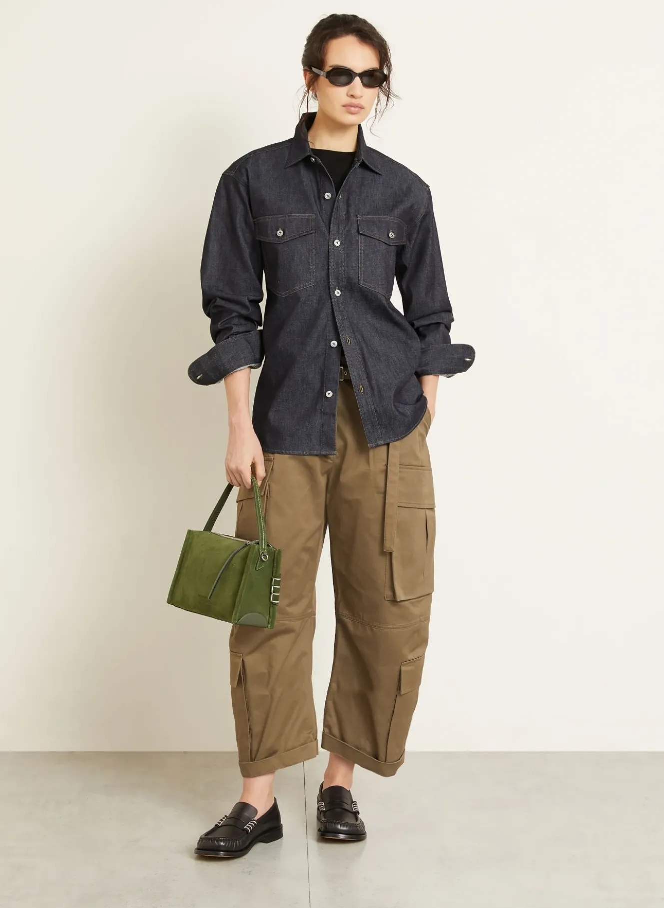 Oversized-Jeansbluse