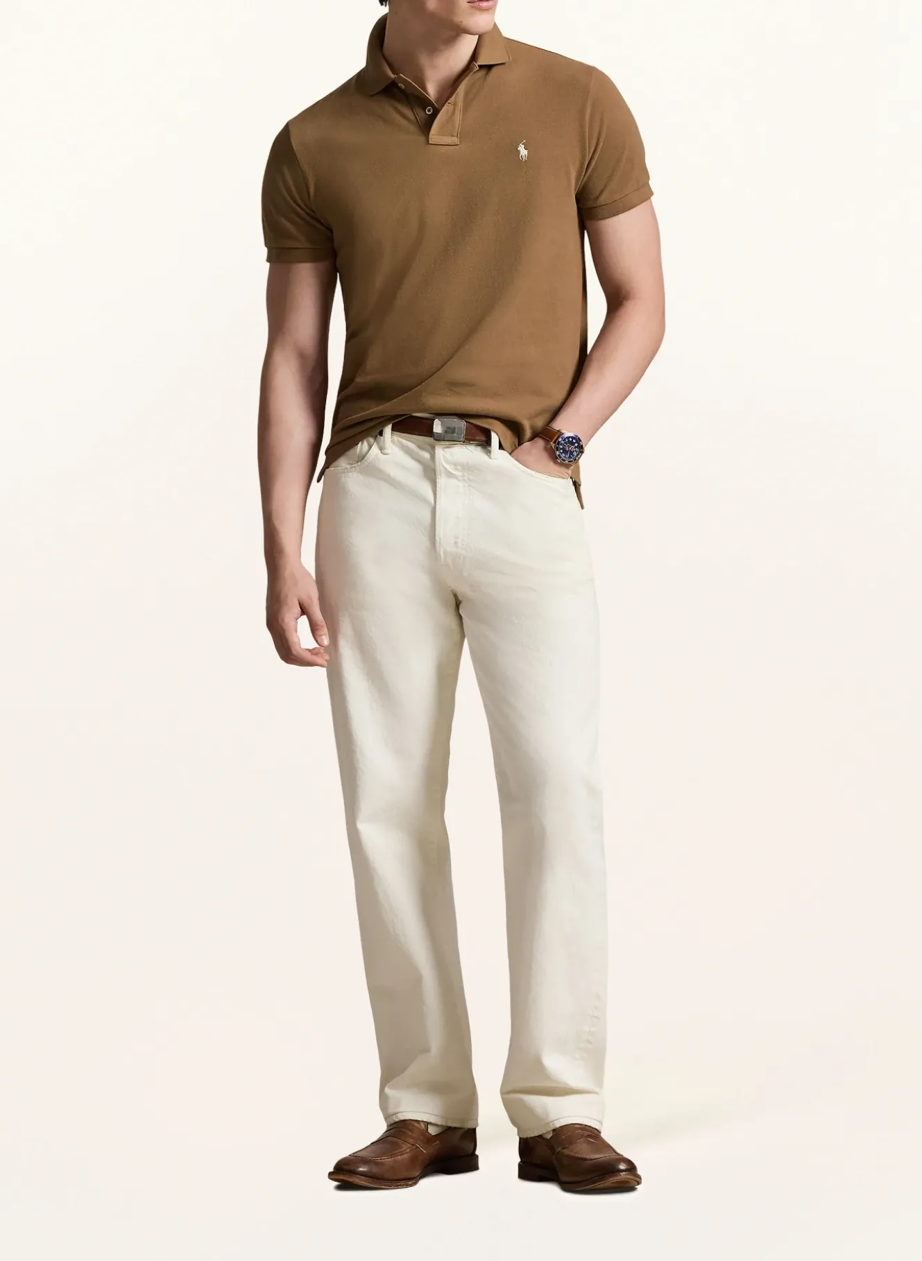 Piqué-Poloshirt Custom Slim Fit