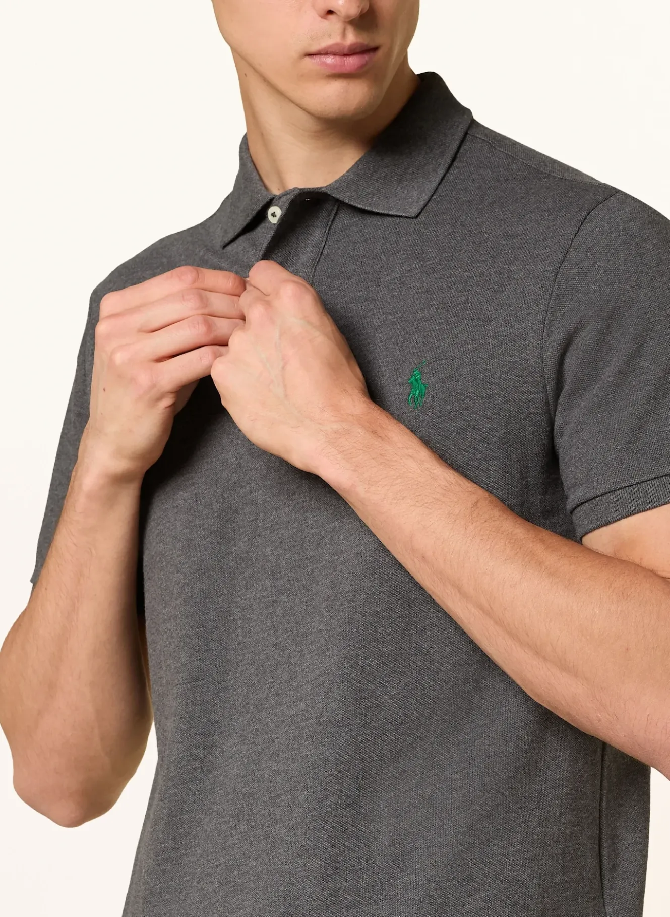 Piqué-Poloshirt Custom Slim Fit