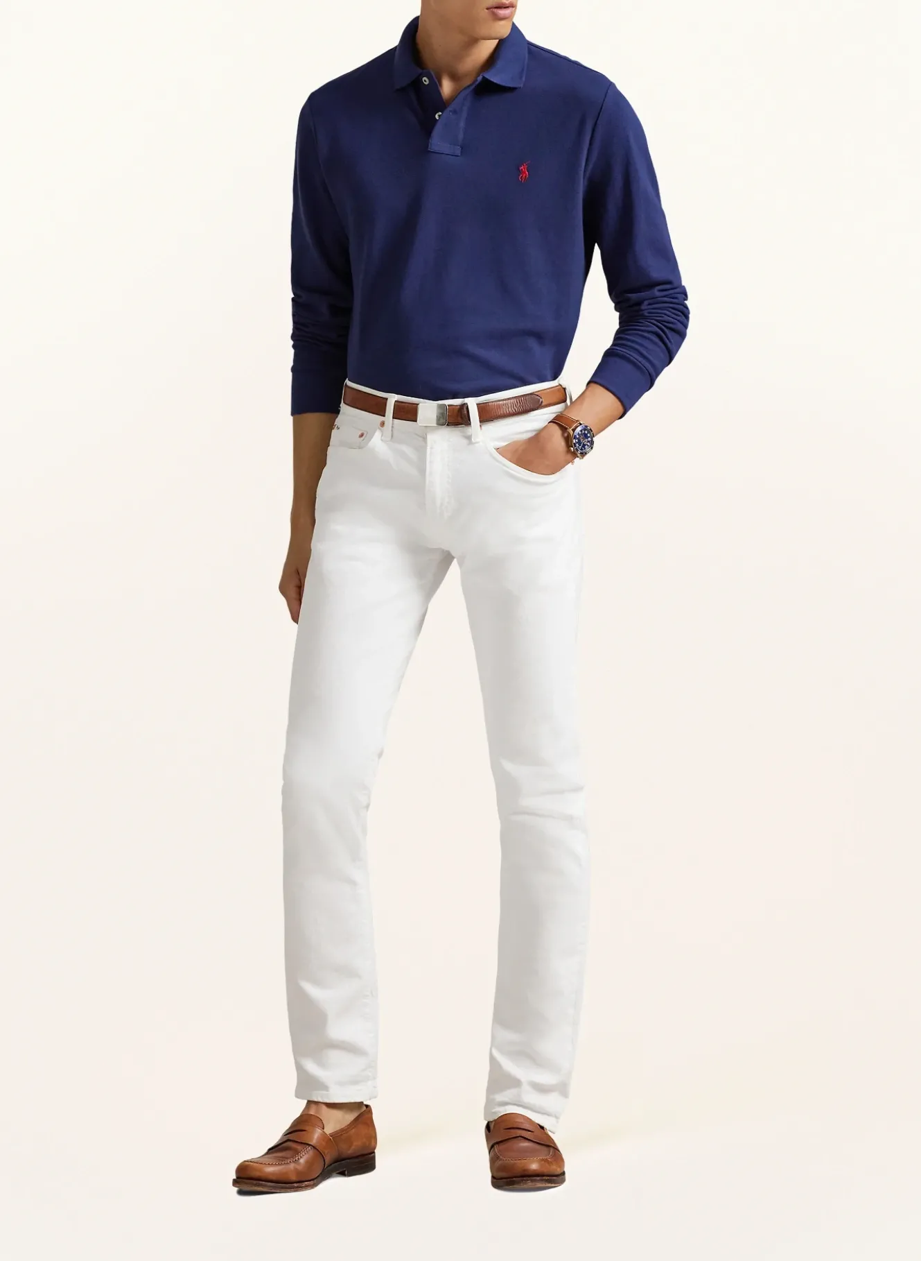 Piqué-Poloshirt Custom Slim Fit