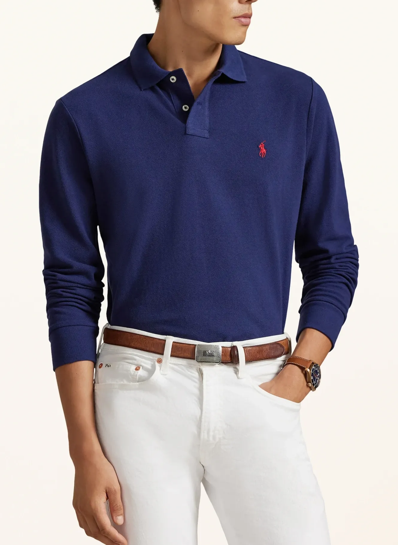 Piqué-Poloshirt Custom Slim Fit