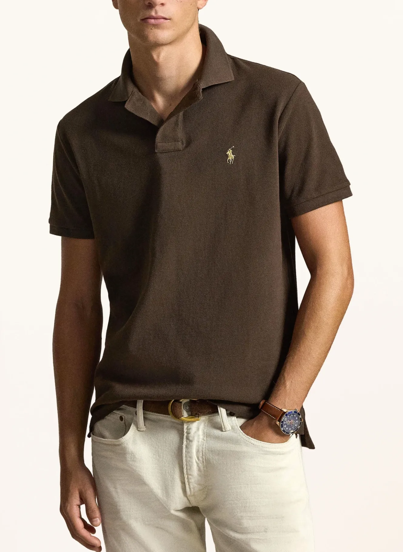 Piqué-Poloshirt Custom Slim Fit