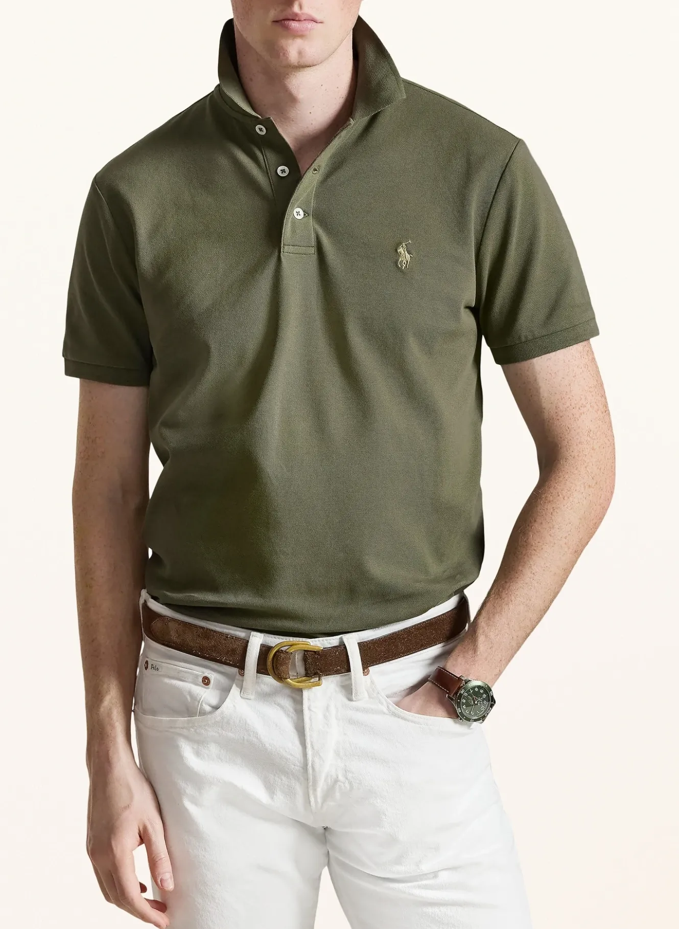 Piqué-Poloshirt Custom Slim Fit