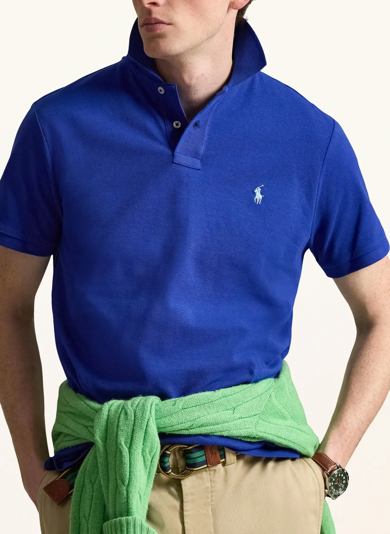 Piqué-Poloshirt Custom Slim Fit