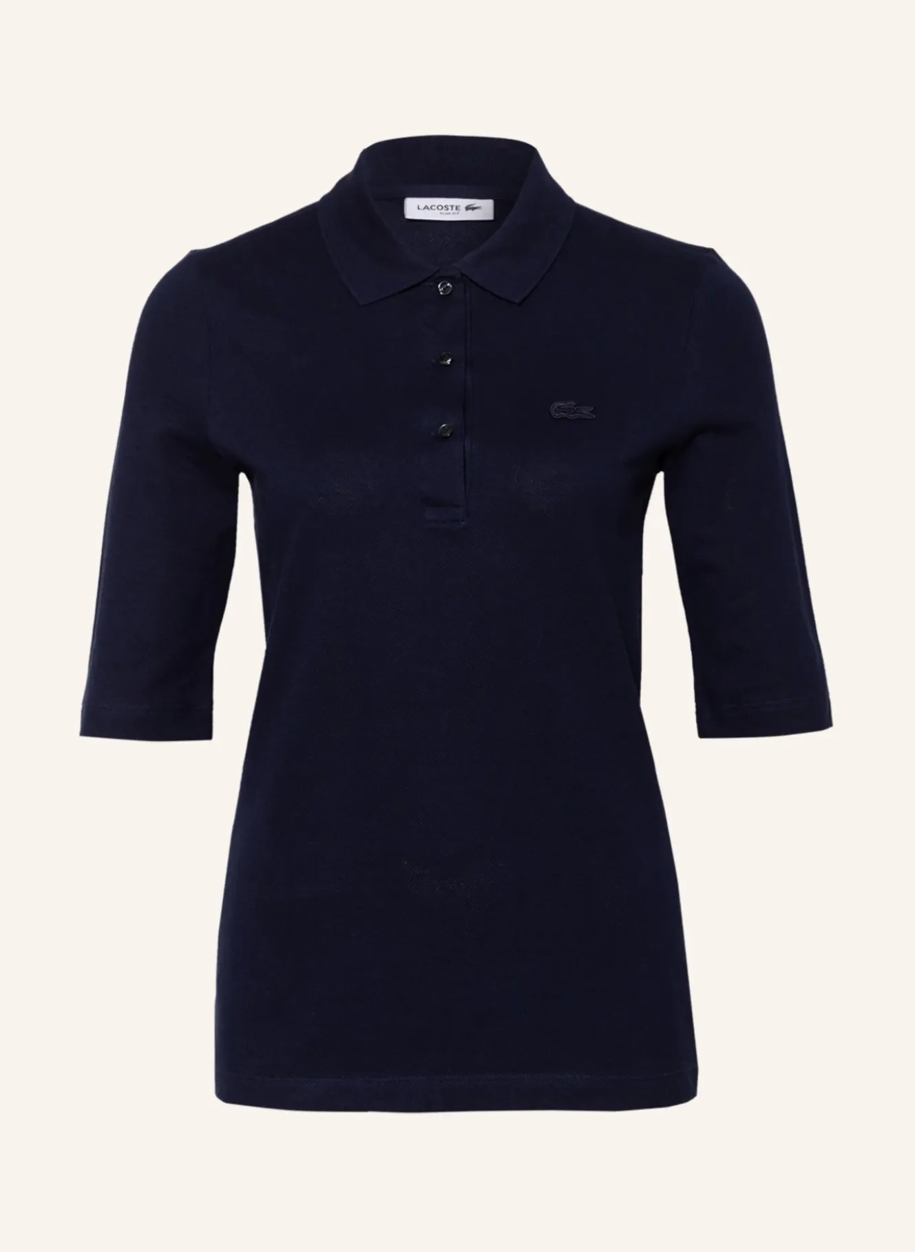 Piqué-Poloshirt mit 3/4-Arm