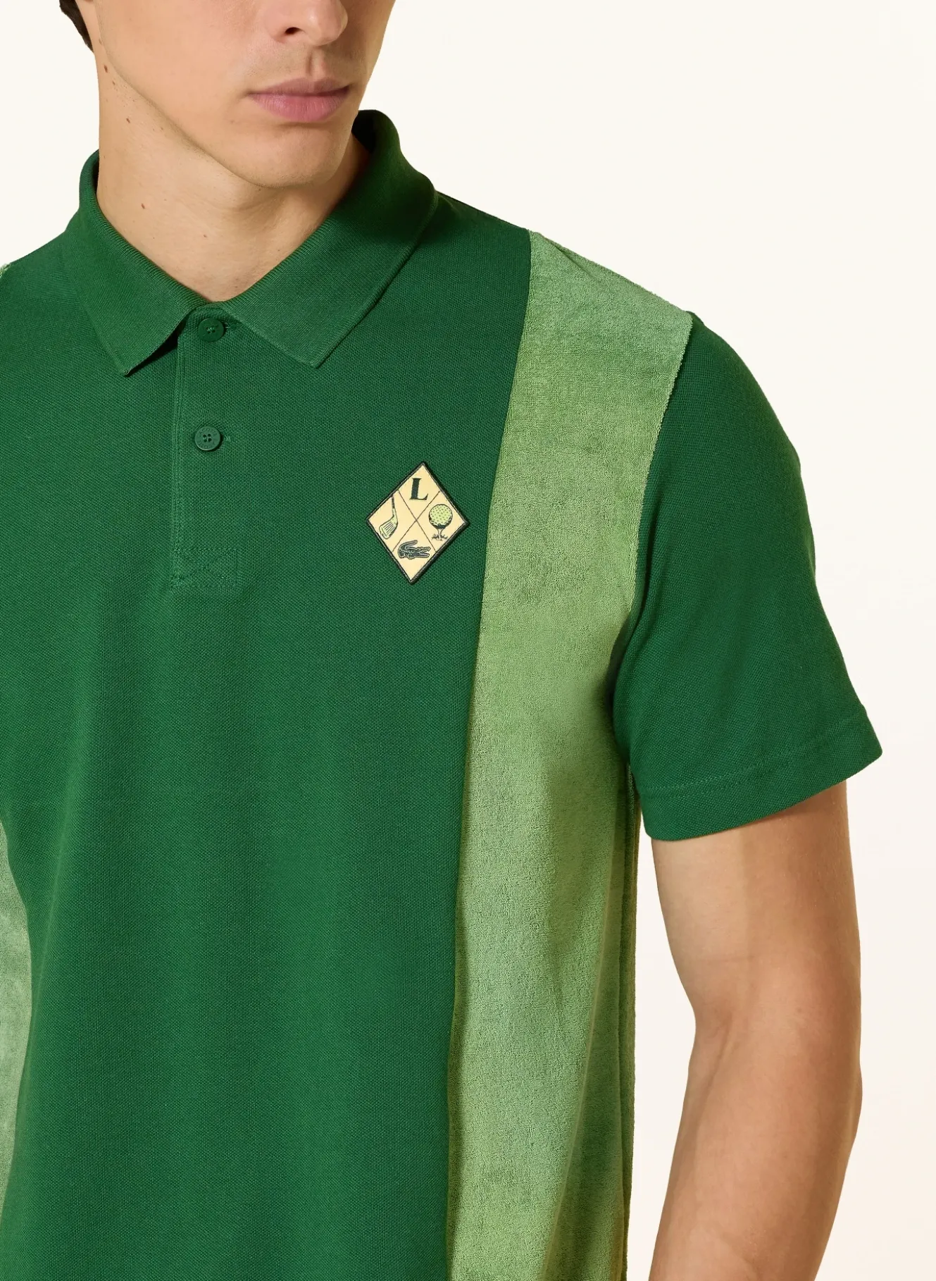 Poloshirt Relaxed Fit im Materialmix