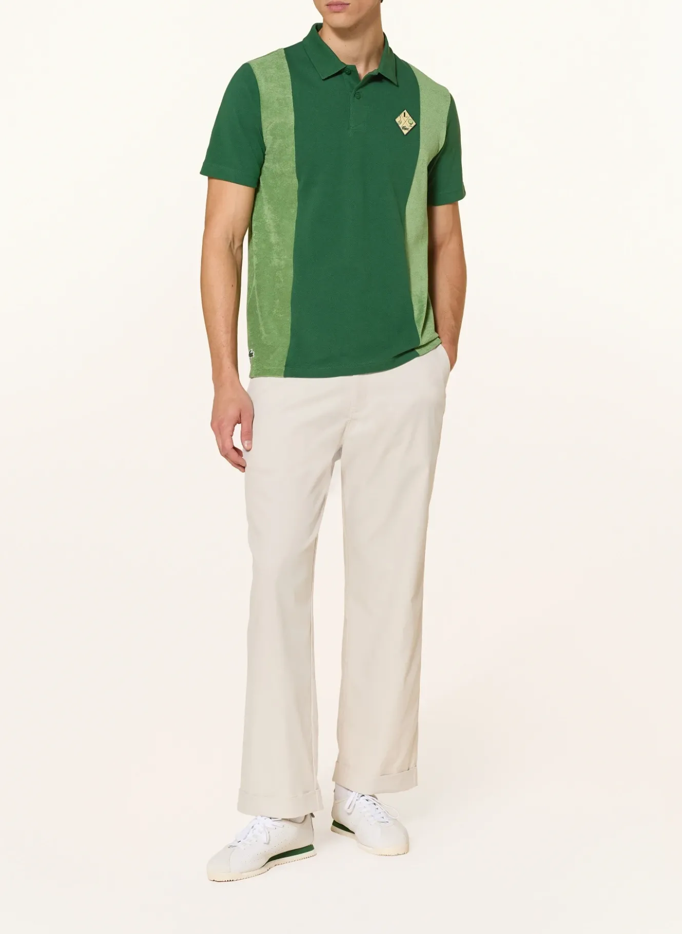 Poloshirt Relaxed Fit im Materialmix