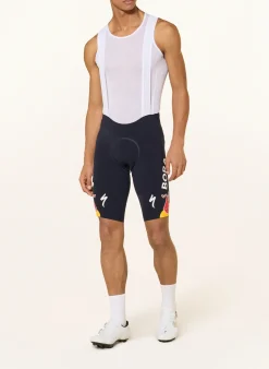Radhose RED BULL-BORA-HANSGROHE mit Trägern und gepolstertem Einsatz