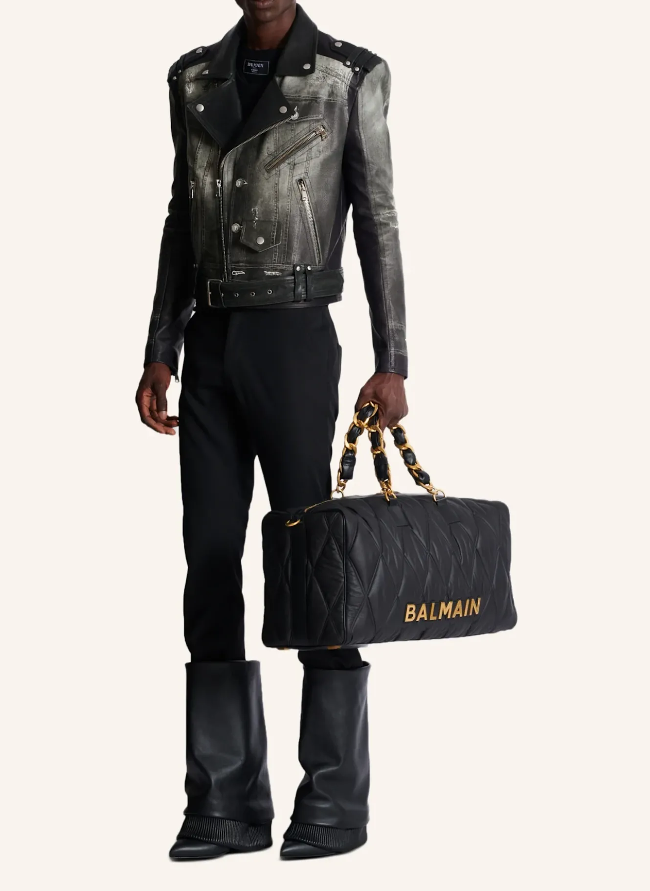 Reisetasche aus gestepptem Nylon mit Diamond-Muster