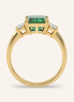 Ring EDEN aus 14 Karat Gelbgold mit Smaragd und Diamanten