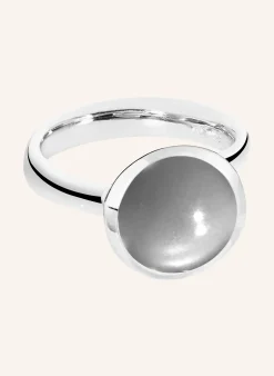 Ring RING BOUTON LARGE MOONSTONE GREY aus 18K Weißgold mit grauer Mondstein