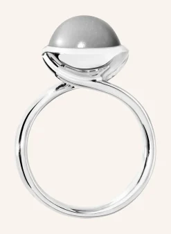 Ring RING BOUTON LARGE MOONSTONE GREY aus 18K Weißgold mit grauer Mondstein